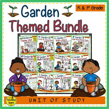 Preview of Garden Themed Literacy & Math Resource Bundle