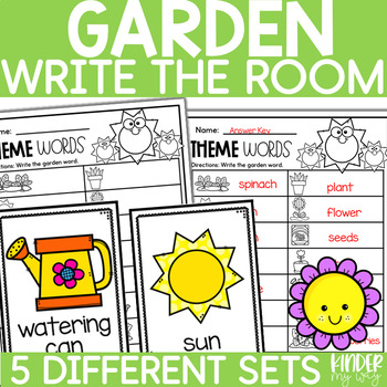 Preview of Kindergarten Write the Room Activities | Spring Math & Literacy Center Activity