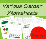 Garden Vegetables - Various Worksheets