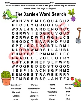 Preview of Garden Word Search