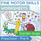 Garden bugs fine motor skills worksheets for Spring: dot p
