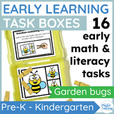 Garden bugs task boxes - Spring activities for morning tub