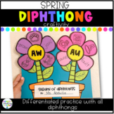 Garden of Diphthongs | Spring Differentiated Word Work Craftivity