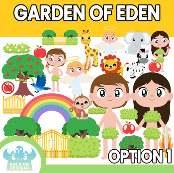 Preview of Garden of Eden/Adam and Eve Clipart (Lime and Kiwi Designs)