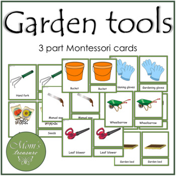 Preview of Garden tools Montessori  flashcards