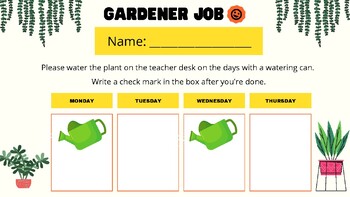 Preview of Gardener Class Job Checklist