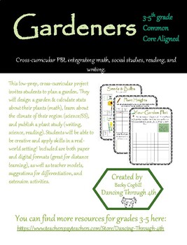 Preview of Gardeners Math, Reading, Writing, SS, Science PBL/ Distance Learning