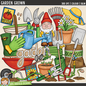 Preview of Gardening Clip Art: Garden Grown (Kate Hadfield Designs)