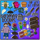 Gardening Doodles (BW and full-color PNG images)