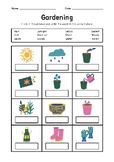 Gardening Look at the pictures and write the words in the 