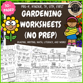 Gardening Math Literacy Reading Worksheets Packet PreK Kin
