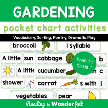 Preview of Gardening Pocket Chart Activities - Sorting, Classifying, Vocabulary, Poetry
