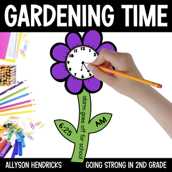 Preview of Gardening Time - Spring Telling Time Activity