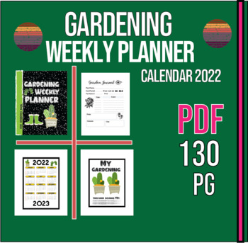Preview of Gardening Weekly Planner with Calendar 2022