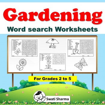 Preview of 17 Spring, Gardening, Plants, Trees Word search for grade 2 to 5