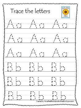 Gardening themed A-Z Tracing Worksheets.Printable Preschool Handwriting