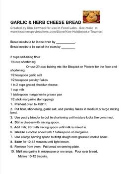 Preview of Garlic and Cheese Biscuits ~ by Kim Townsel