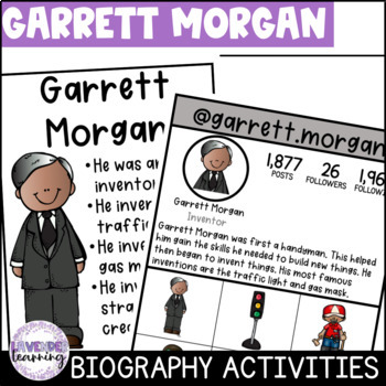 Preview of Garrett Morgan Biography Activities, Flip Book, & Report - Black History Month