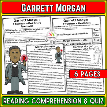 Preview of Garrett Morgan Nonfiction Reading & Quiz | Black History Month Activity | BHM