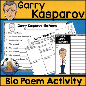 Preview of Garry Kasparov Biography Poem Activity and Writing Paper