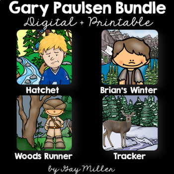 Preview of Gary Paulsen Novel Study Bundle - Digital + Printable Book Units