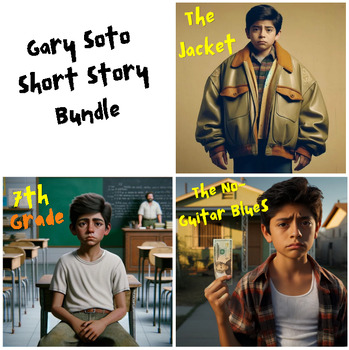 Preview of Gary Soto Short Story Bundle - Seventh Grade, The Jacket, The No-Guitar Blues