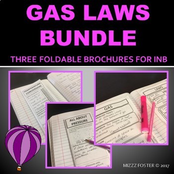 Preview of Gas Laws Bundle: Three Graphic Organizer Foldable Notes for INB