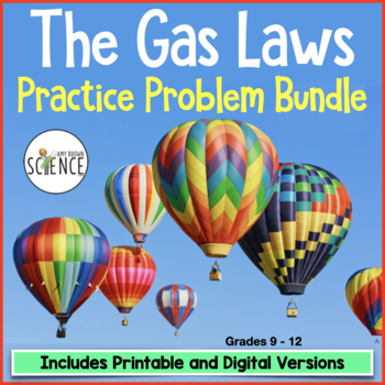 Preview of Gas Laws Bundle of Practice Problem Worksheets