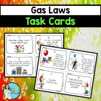 Preview of Gas Laws (Charles's & Boyle's) Task Cards - with or without QR codes