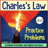 Gas Laws  - Charles's Law Worksheet