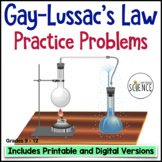 Gas Laws  - Gay Lussac's Law Worksheet