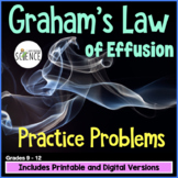Gas Laws Graham's Law of Effusion Worksheet