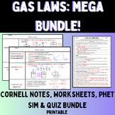 Gas Laws Mega Bundle: Notes, Simulation, Worksheets, Quiz