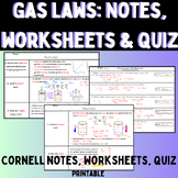 Gas Laws: Notes, Worksheets, Quiz Bundle