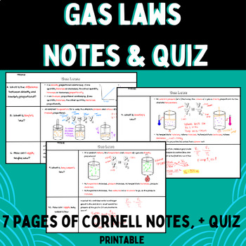 Preview of Gas Laws Notes and Quiz