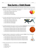 Gas Laws Test -- Unit Exam (Boyle's Law, Charles' Law, Ide