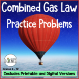 Gas Laws  - Combined Gas Law Worksheet