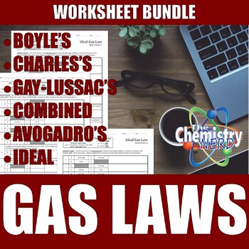 Preview of Gas Laws Printable and Digital Worksheets | Pressure, Volume, Temperature, Moles