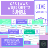 Gas Laws Worksheets Bundle - Answer Key with Work Shown - 