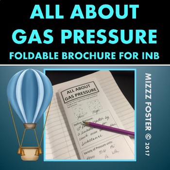 Preview of Gas Pressure Conversion Foldable Brochure Notes for INB (Gas Laws)
