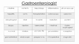 Gastroenterologist Wordlist