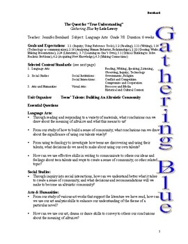 Preview of Gathering Blue by Lois Lowry -- Interdisciplinary Unit of Study - Grades 7/8