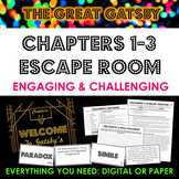 Gatsby Chapters 1-3 Escape Room: Engaging Activity to Prac
