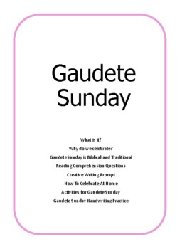 Preview of Gaudete Sunday Lesson & Activities