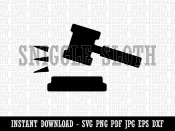 Preview of Gavel Judge Lawyer Icon Clipart Digital Download SVG EPS PNG PDF AI DXF JPG