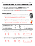 Gay-Lussac's Law and The Combined Gas Law -- Notes and Wor
