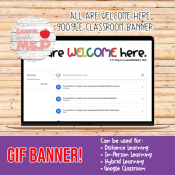 Preview of LGBTQ + Pride Animated GIF Google Classroom Banner |  Gay Pride