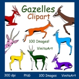 Gazelles clipart, 100 Images, Commercial use!