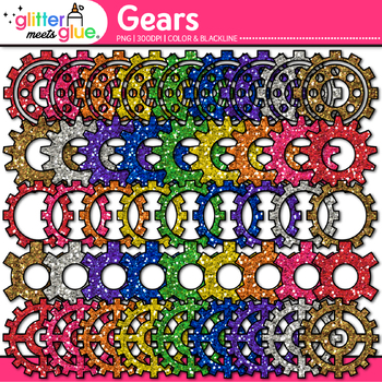 Preview of Gear Clipart Images: 50 STEM Engineering Bike Robot Cog Clip Art Transparent PNG