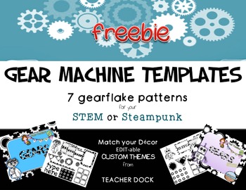 Preview of Gear STEM steampunk theme FREEBIE